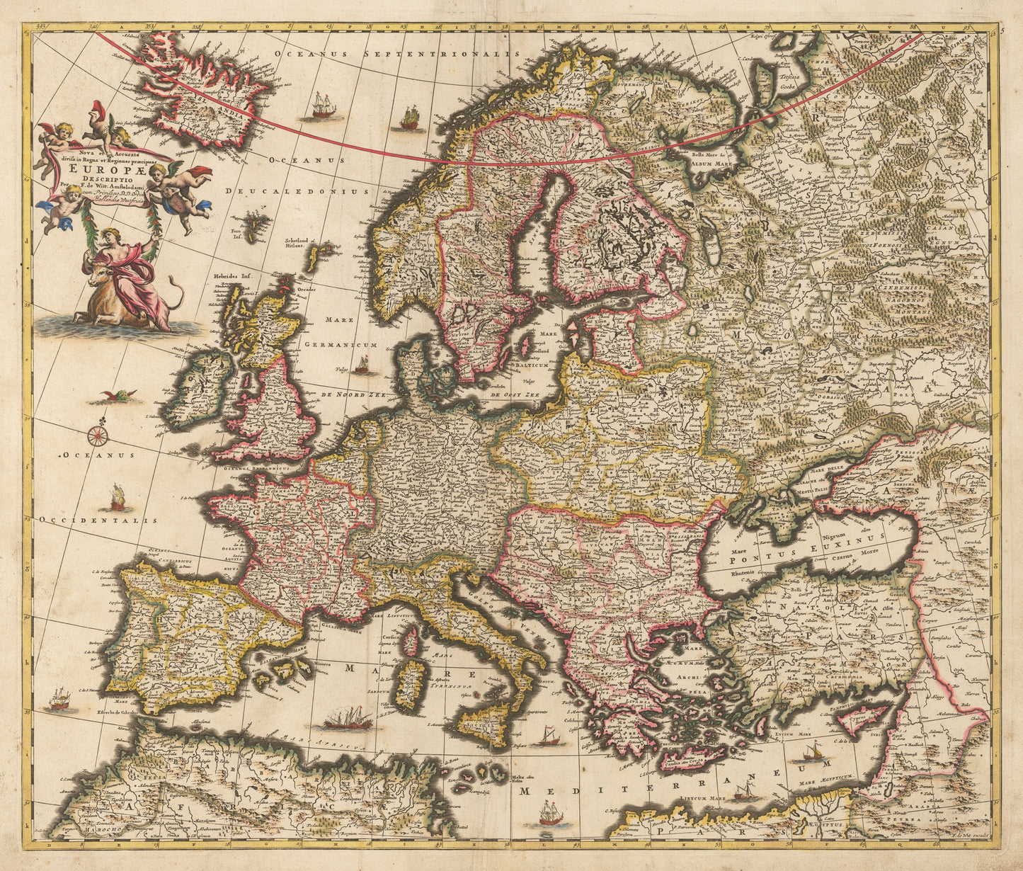 1689 Nova et Accurate divisa in Regna et Regiones praecipuas Europae Descriptio...