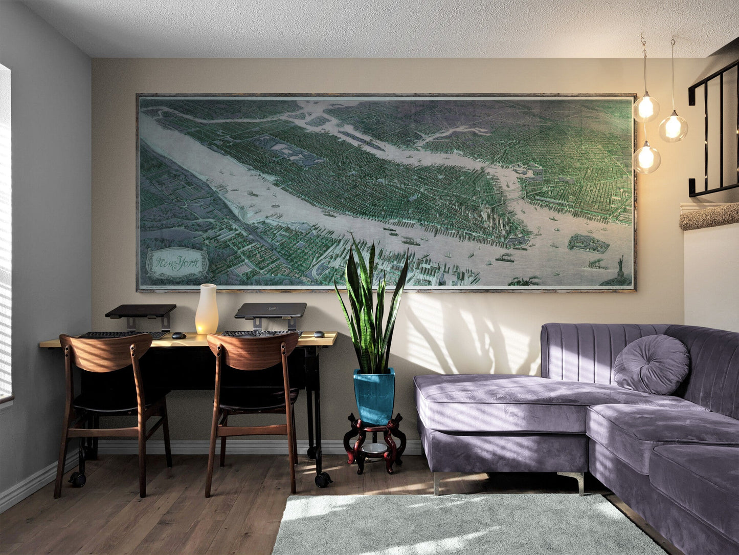 1908 New York | A Rare Bird's Eye View | Fabric Adhesive Wall Mural