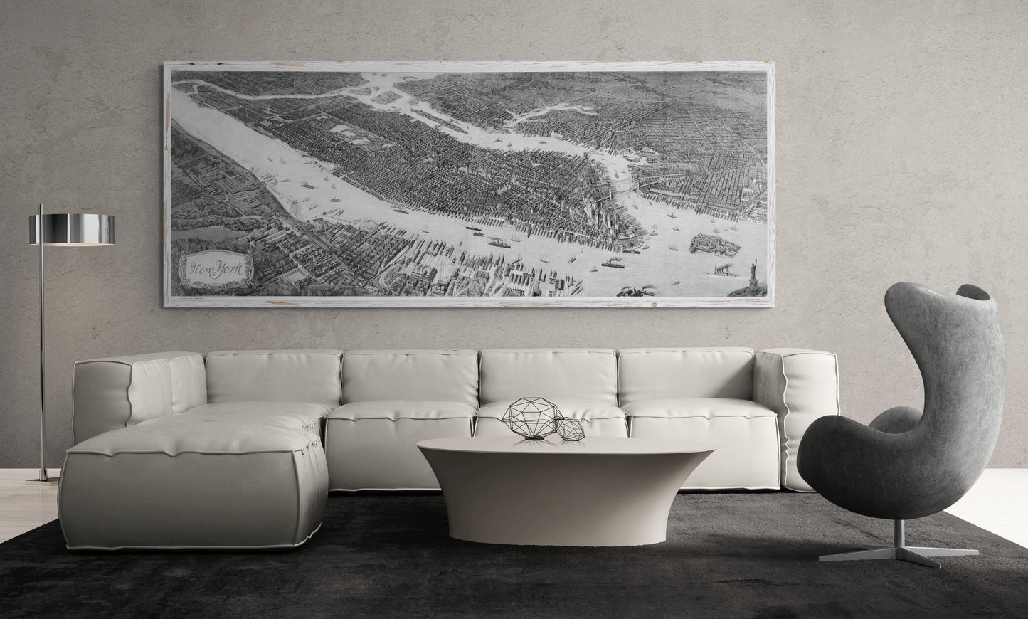 1908 New York | A Rare Bird's Eye View | Fabric Adhesive Wall Mural