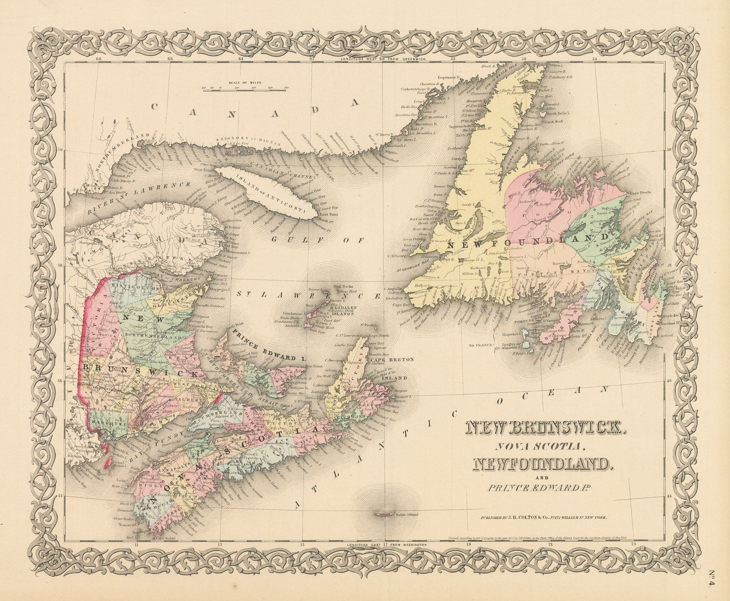 1856 New Brunswick, Nova Scotia, Newfoundland and Price Edward Island