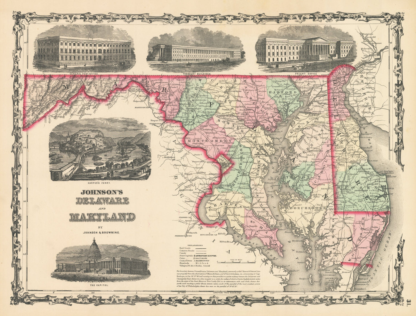 1861 Johnson's Delaware and Maryland