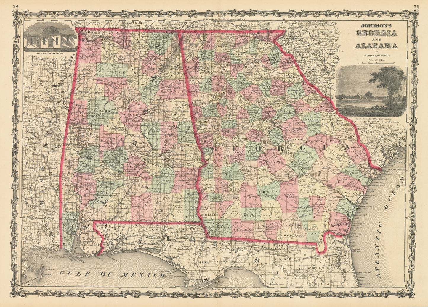 1861 Johnson's Georgia and Alabama