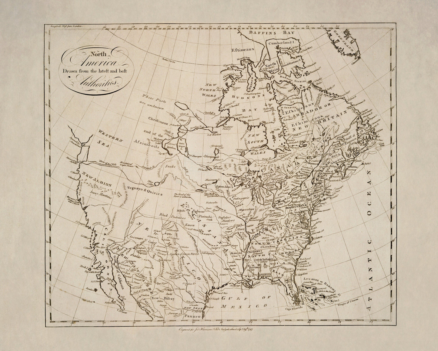 North America drawn from the latest and best Authorities dated 1787