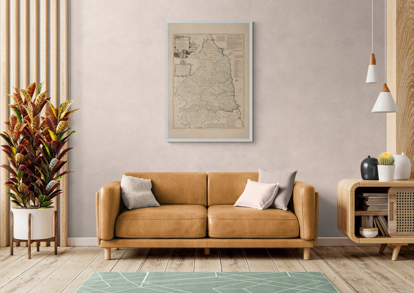 Northumberland Map dated 1760 divided into the wards