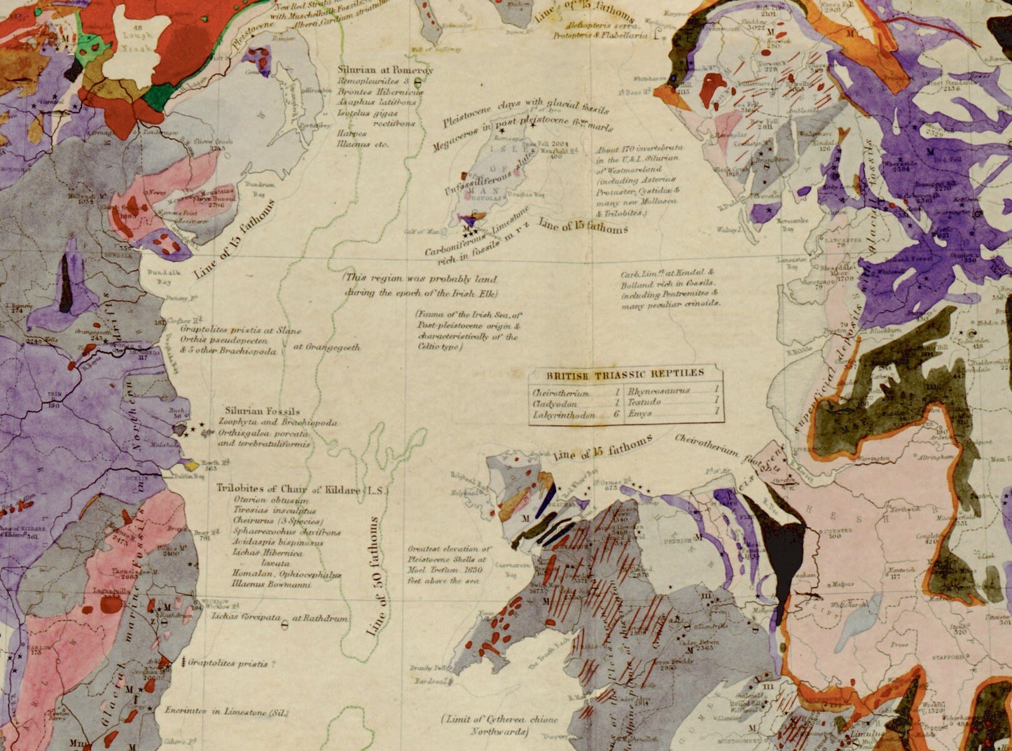 Palaeontological Map of the British Islands