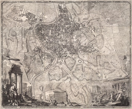 1748 Nolli¡¯s Pianta Grande di Roma | Fabric Adhesive Wall Mural