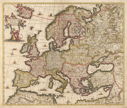 1689 Nova et Accurate divisa in Regna et Regiones praecipuas Europae Descriptio...