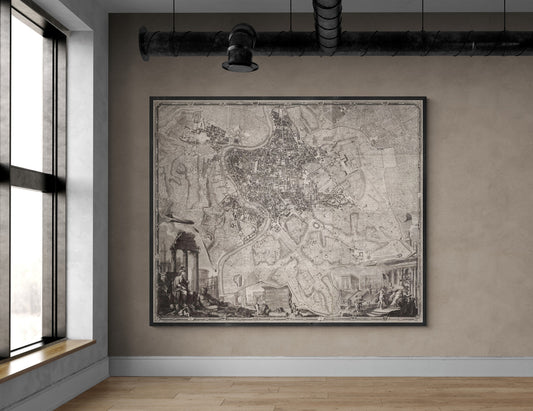1748 Nolli¡¯s Pianta Grande di Roma | Fabric Adhesive Wall Mural