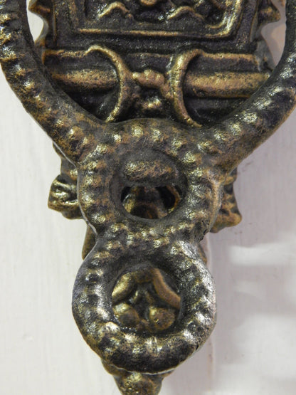 Door Knocker - Cast Iron Neptune Poseidon Man God