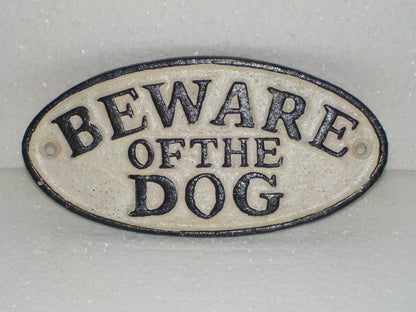 Cast Iron Sign - BEWARE OF DOG