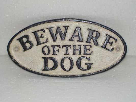 Cast Iron Sign - BEWARE OF DOG