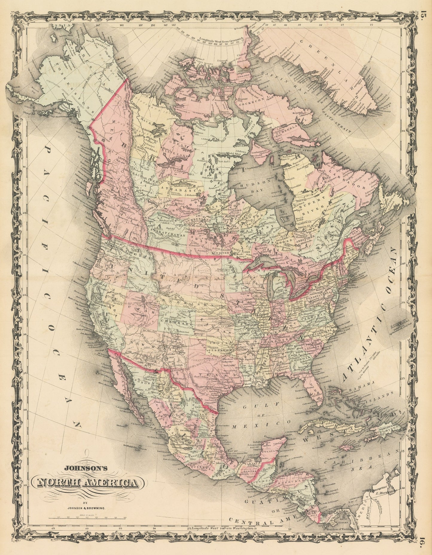 1861 Johnson's North America