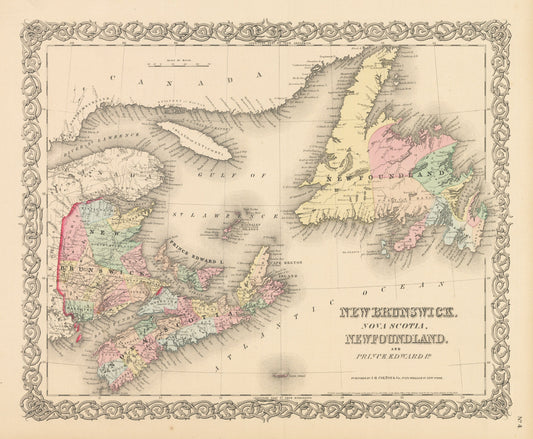 1856 New Brunswick, Nova Scotia, Newfoundland and Price Edward Island