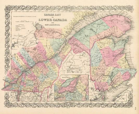 1856 Canada East of Lower Canada and New Brunswick
