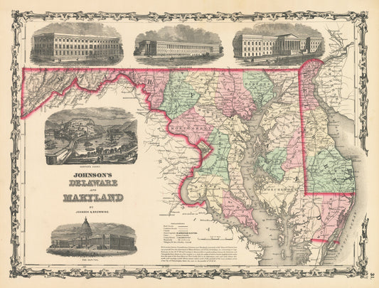 1861 Johnson's Delaware and Maryland
