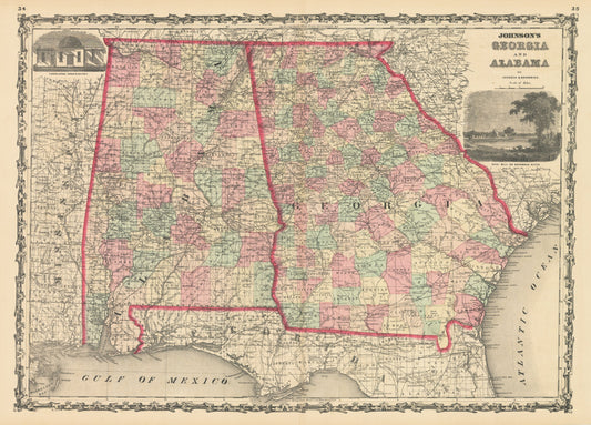 1861 Johnson's Georgia and Alabama