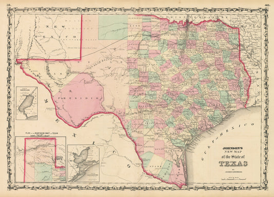 1861 Johnson's New Map of the State of Texas