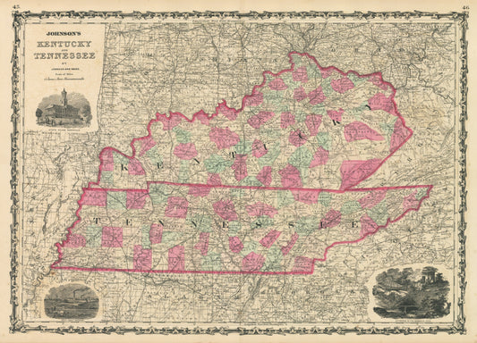 1862 Johnson's Kentucky and Tennessee
