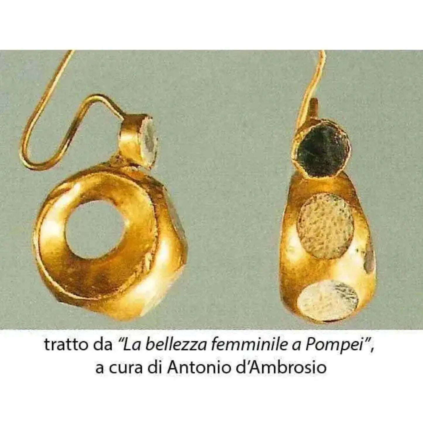 Orecchini a crescente di Pompei con Gemma